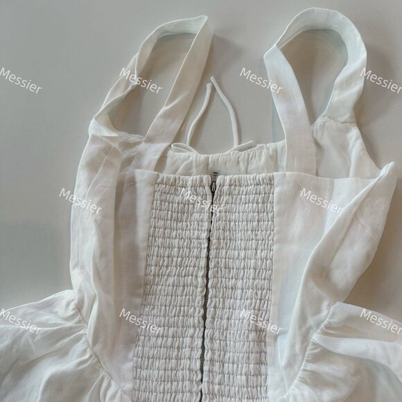 Reformation Balia Linen Dress in White - Picture 7 of 11